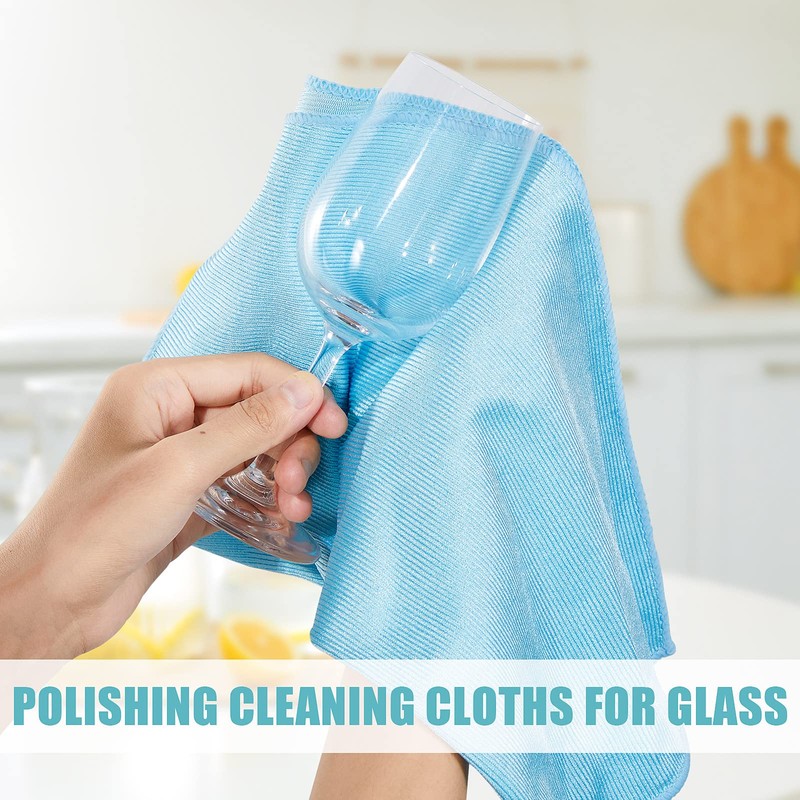 Tatuo 18 Pcs Microfiber Glass Cleaning Cloths (16 x 16)