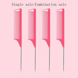 Professional Pointed Tail Hair Comb, Hairstyling Comb, Anti-static Hair Dye Brush, Rat Tail Hair Comb, Barber Accessories, Christmas Summer Gifts - Color: Multicolor, Specification: 4pcs