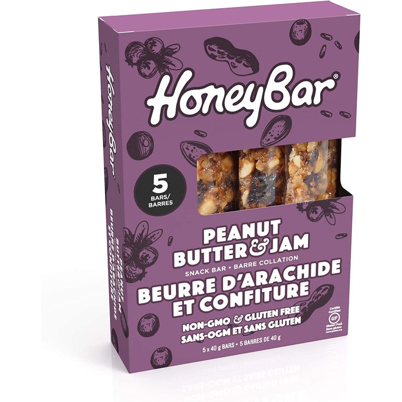 HoneyBar Snack Bars, Gluten-Free, Non-GMO, Vegetarian, 40 g Bars, 5