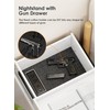 Turosur LED Night Stand with Gun Drawer, Smart Nightstand with