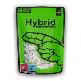 Hybrid Supreme Activated Carbon Filter - 6.4 mm Slim Filter - 1000 Filter Storage Pack - Reduces Activated Carbon Dust & Pollutants - No Clogging & Cool Smoke - Designed in Austria