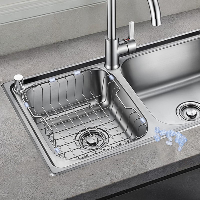 60 Packs Rubber Feet for Sink Grid Plastic Replacement Foot