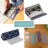 LAGO TERRA Premium Printed Foldable Triangular Glasses Case - Navy
