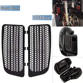 Unbranded Black Radiator Grill Lower Fairing Cover For Harley Touring Road Glide Ultra CVO