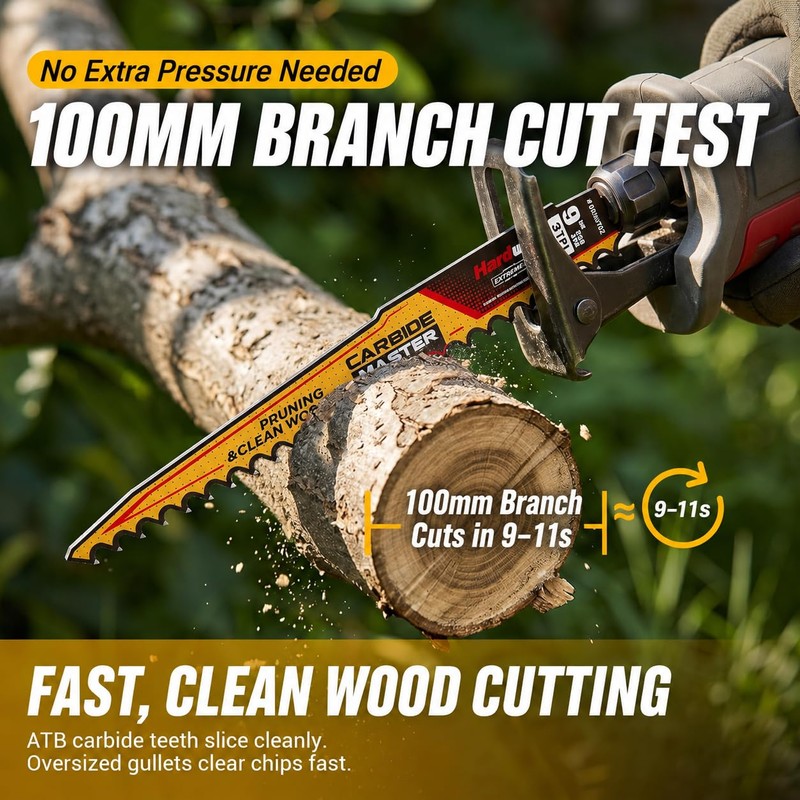 Hardwin 9-Inch Reciprocating Saw Blade 3TPI 24TCT Wood 3-Pack