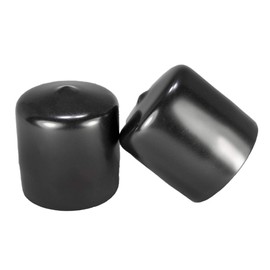 Prescott Plastics 1 1/2” (38.1mm) Outer Diameter Flexible Plastic Hole Plugs, Round Black Metal Tubing End Caps, Strong Furniture Leg Inserts, Impact & Weather Resistant, Made in The USA - 4 Pack