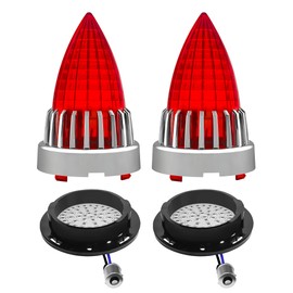 FATECIM 3 1/4" 1156 LED Rear Turn Signal Red Light Blinkers Indicators with Supersonic Replacement Red Lens for Harley Touring Road Glide Road King Electra Glide Heritage Fatboy Softail Springer