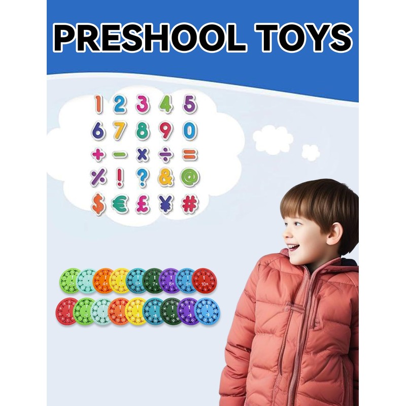 Gxdamxz Maths Fidget Spinners 18 Pieces Montessori Interactive Learning Multiply/Division/Addition/Subtraction