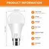 6 Pack 12W B22 LED Bulb, 12W Equivalent to 60W