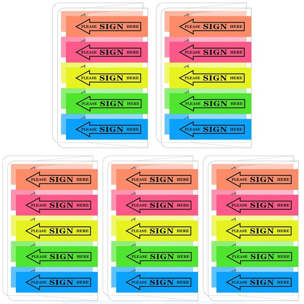 AOZUO Sign Here Tabs, 1000 PCS/10 Pack Please Sign Here