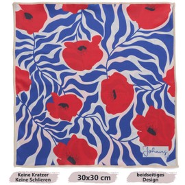 Johans® XXL Microfibre Cloth for Cleaning Smartphone, Tablet, Glasses, Display, Camera, Display Cloth, Glasses Cleaning Cloth, Cleaning Cloth, Optician Quality, 30 x 30 cm (Poppy)