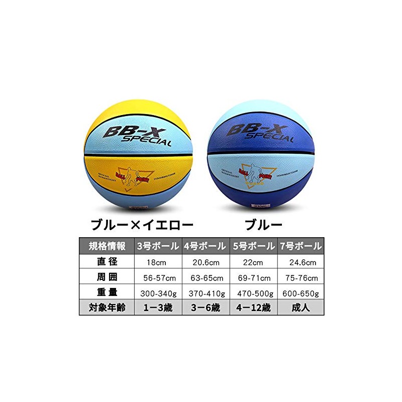 Basketball 7, 5, 4, 3, Outdoor, Indoor, Rubber Inflator (Blue,