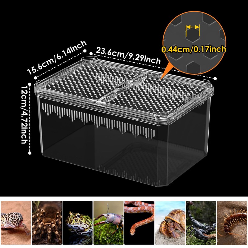 【No Assembly】 Breathable and Secure Reptile Tank with high Transparency
