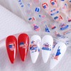 3 Sheets 4th of July Nail Art Stickers Decals Red