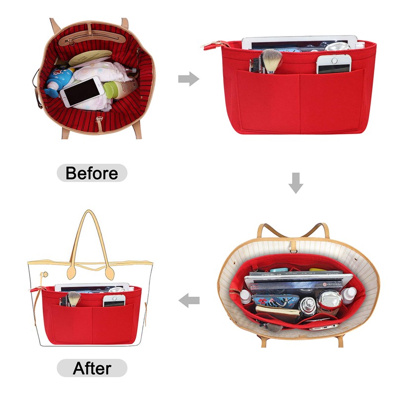 Soyizom Felt Handbag Organiser Purse Organiser Felt Insert Bag Organiser