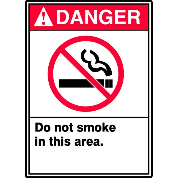 Accuform MRMK002VA Aluminum Sign, Legend "Danger DO NOT Smoke in