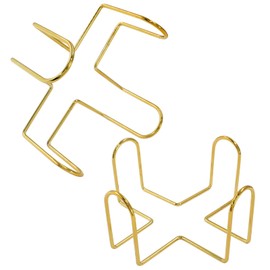 Hordion - Juego de 4 posavasos de metal, 4.5 pulgadas de hierro dorado para juegos de costa cuadrada o redonda, apto para 4 a 7 posavasos