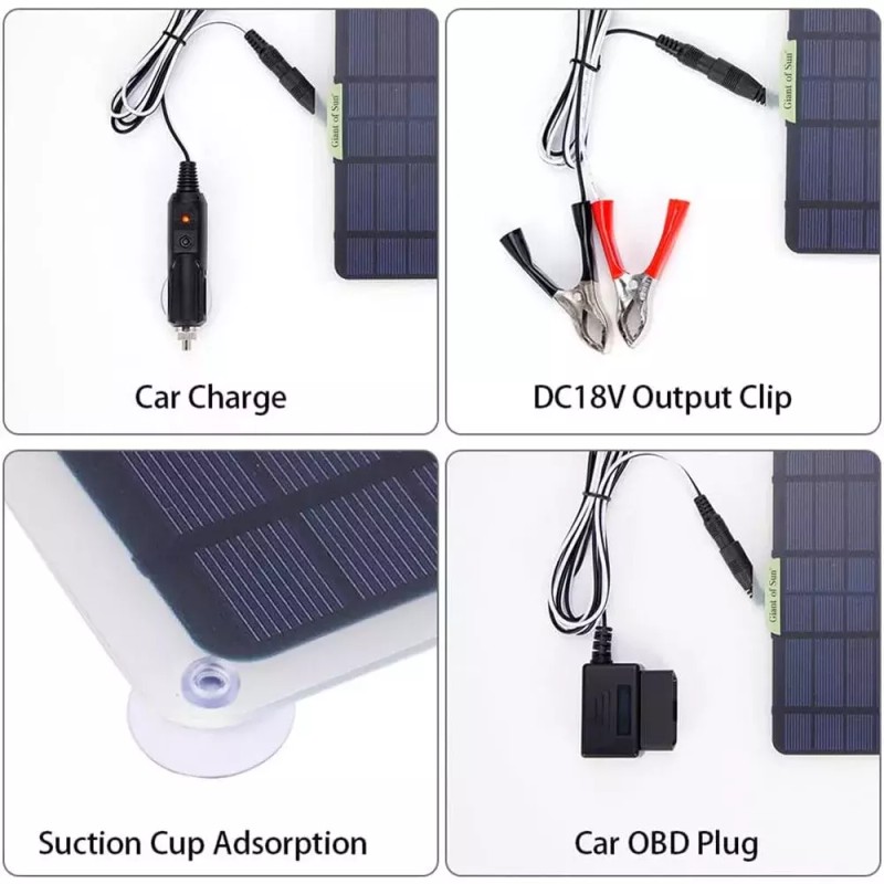 SHUONE57 20W Watt 12V Mono Solar Panel Trickle Charger Kit