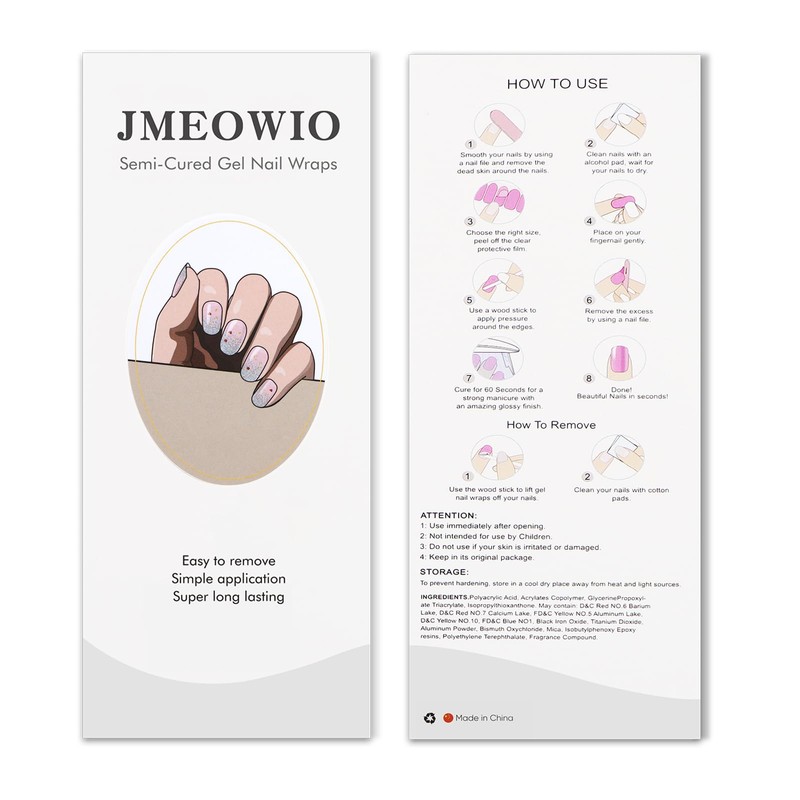 Semi Cured Gel Strips Nail Art Sticker Wrap Glitter