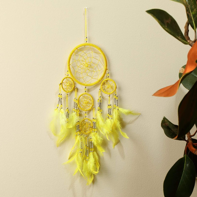 Pink Pineapple handmade dream catcher with silver beads, 12 cm
