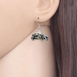 NEWEI Acrylic Novelty Beetle Car Earrings Dangle Drop For Women Fashion Auto Ornamets Jewelry Charm Gift (Vintage Car B)