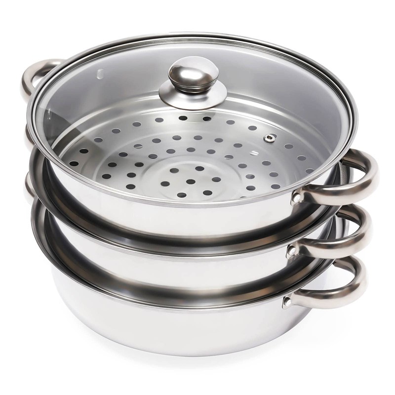 FIPINIXK Three-Layer Steamer Pot for Cooking Multipurpose Vegetable Steamer Stainless