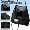Summer Mesh Beach Bag with Zip Pocket Reusable Foldable Sac