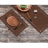 Grelucgo Small Short Hemstitch Chocolate Brown Table Runner, Dresser Scarf,