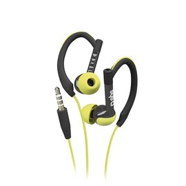 SBS Kabelgebundene In-Ear-Kopfhörer Runway Sport Stereo mit Ohrstöpseln, Mikrofon und Antworttaste, Segeltuchtasche, gelb und schwarz, Einheitsgröße
