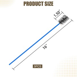 16-Inch Flexible AC Drain Line Cleaning Brush, 5-Pack, for Condensate P-Trap and HVAC Systems, Blue