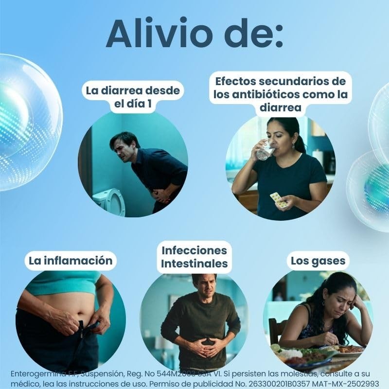 Enterogermina 2 PCK4B, probiótico que alivia malestar digestivo,10 amps.