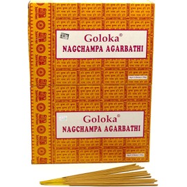 Goloka Nag Champa Agarbathi incense sticks 16 g Yellow Nagchampa pack of 1, 3, 6, 12