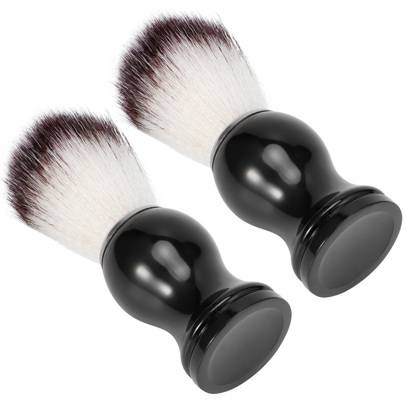 2PCS Men Portable Synthetic Nylon Beard Brush Salon Face Cleaning