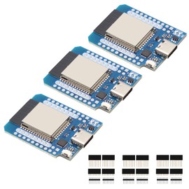 QIQIAZI ESP Mini Module ESP ESP-WROOM-32 WiFi Bluetooth BLE Development Board CP2014 5V with Type-C Interface Compatible with Arduino(3 Pack)