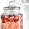 Classic Hammered Glass Beverage Dispenser with Elegant Stand (Set of