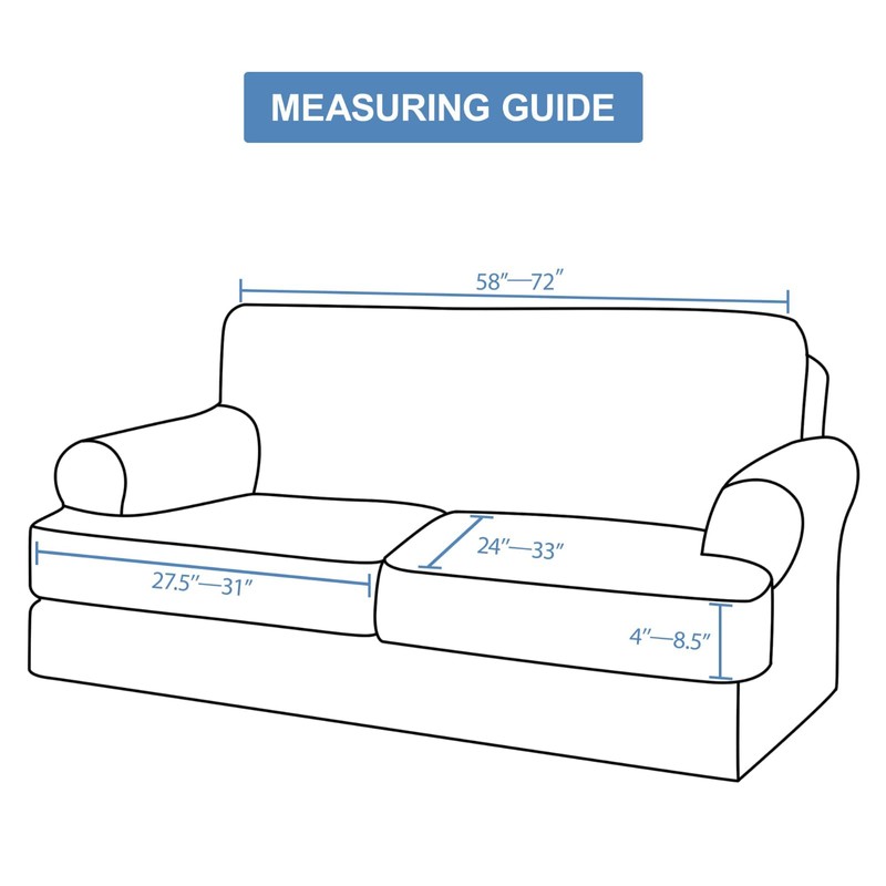 CUCRAF T Cushion Sofa Cover 3 Piece Loveseat Slipcovers, Soft