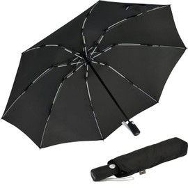 iX-brella Reverse Reverse Opening Fiberglass Pocket Umbrella with Coloured Spokes, black-white, Pocket umbrella XXL