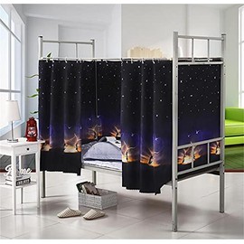 Dustproof Bed Canopy Single Sleeper Bunk Bed Curtains Dormitory Blackout Cloth Bed Tent Curtain for Junior Loft Bed College Students Dorm Sleep Privacy Bed Spread Blackout Curtains