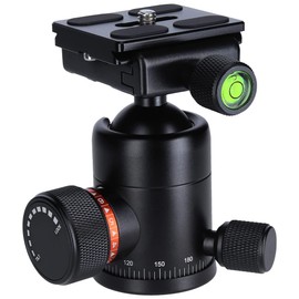 Rollei Tripod Ball Head for C5i Tripod, Professional 360 Degree Tripod Head with Friction, 8 kg Load Capacity and 3 Spirit Levels. Includes Acra Swiss Quick Release Plate