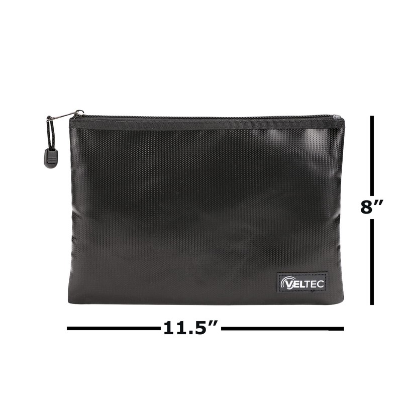 Veltec Fireproof and Waterproof Zipper Pouch Bag for Valuables, Documents,