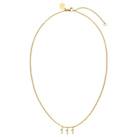 Purelei® Angel Numbers 111-777 Women's Necklace - Women's Necklace Made of Durable Stainless Steel - Waterproof Chain - 40-45 cm Length Adjustable - Necklace for Your Individual Look, Stainless Steel,