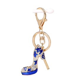 Lady Rhinestone Pony Silk Scarves KeyChain Bag Pendant Car pendant KeyChain Crystal KeyChain, Style-29, Medium