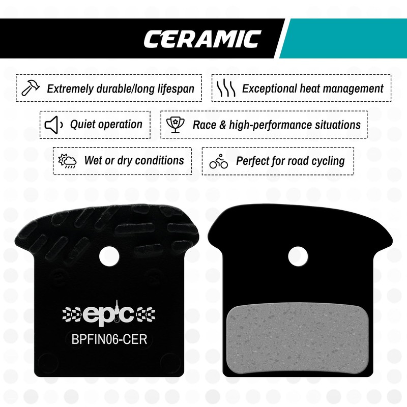 epic Disc Brake Pads with Cooling Fins | Fits J02A,
