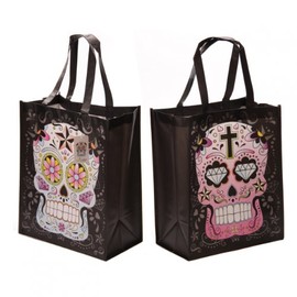 Puckator Day of the Dead Reusable Shopping Bag - Shoulder Bags - Handbags for Women - Canvas Tote Bags for Women - Shopping Hand Bag - Large Ladies Bags - Aesthetic Stuff - Big Foldaway Bag