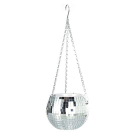 Filtrum Home Disco Ball Planter - Elevate Your Plant Experience with Disco Ball Planter - Disco Ball Plant Hanger A Silver Oasis of Self-Watering Innovation - Disco Ball Hanging Planter (8 Inches)