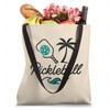 Minimalist Pickleball Palm Tree Teal Design Tote Bag