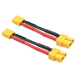 2Pcs Short XT30 Male to XT60 Female Connector Adaptor Plug with 5cm 16AWG Silicone Wire for LiPo Battery Micro FPV Drone
