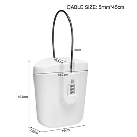 Portable Bucket Lock, Cipher Safe Box, Anti Theft, 3-digit Combination Lock, for Outdoor, Beach, Car, Caravan, Camping, Sports, Travel, Shopping (Black)