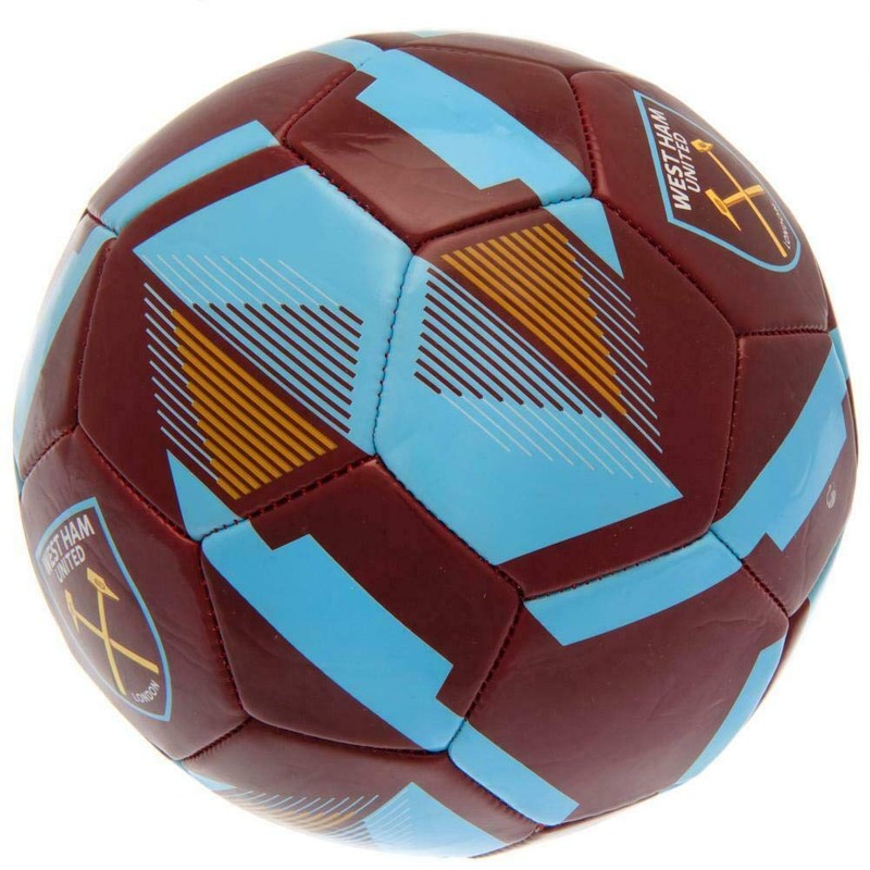 West Ham United F.C.Official Football Size 5 Ball RX,Brown