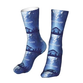 SLNFDKND Christian Christmas Nativity Scene O Holy Night Socks For Men Women Casual Sport Sock Fashion Tube Stockings